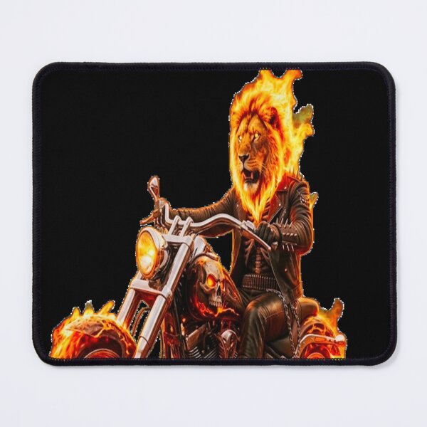 Item preview, BIKE RIDING LION GHOST RIDER designed and sold by ARTSBYSREMONTHO.