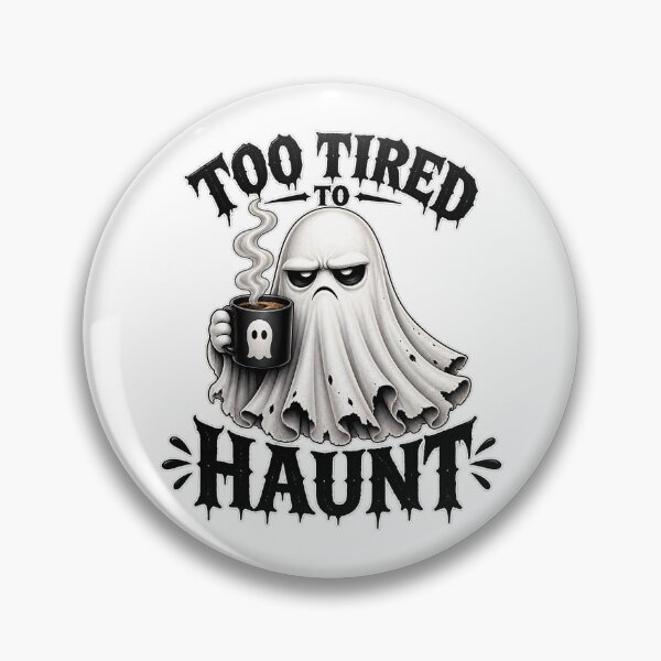 Item preview, Too Tired to Haunt – Grumpy tired Ghost Coffee Humor designed and sold by AbderraimArt.