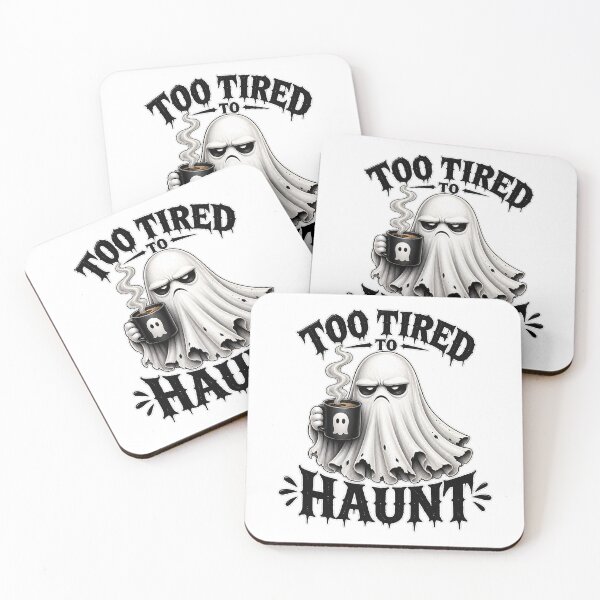 Item preview, Too Tired to Haunt – Grumpy tired Ghost Coffee Humor designed and sold by AbderraimArt.