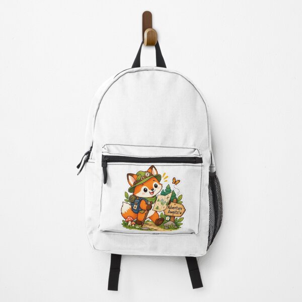 Item preview, Adventure Awaits! Cute Fox Explorer Sticker designed and sold by MohamedAbozaid1.