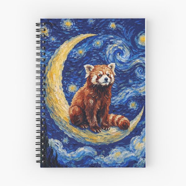Item preview, Funny Red Panda Starry Night Painting Cute Moon Stars Boys Girls Kids designed and sold by FurryHavenPH.