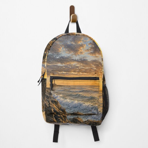Item preview, Golden Ocean Sunset with Lighthouse – Coastal Illustration designed and sold by wiwiart.