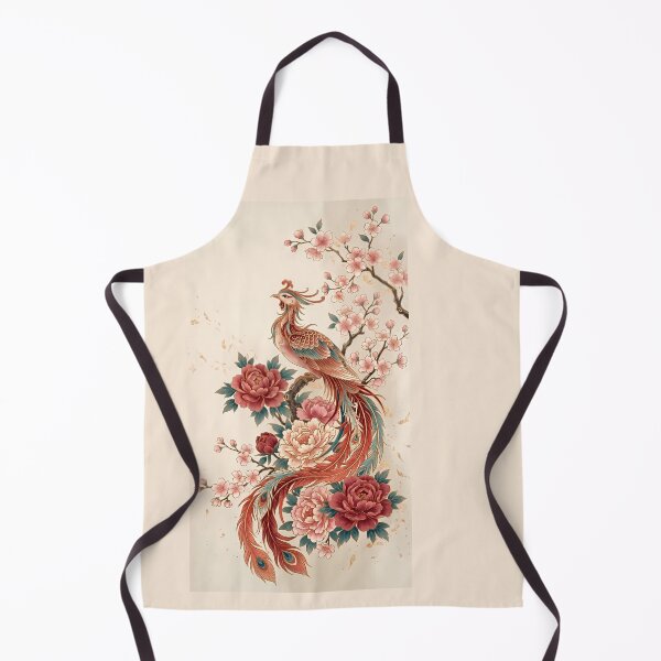 Item preview, Phoenix and Peony Floral Art – Elegant Asian Phoenix with Cherry Blossoms designed and sold by ManJiangHong.