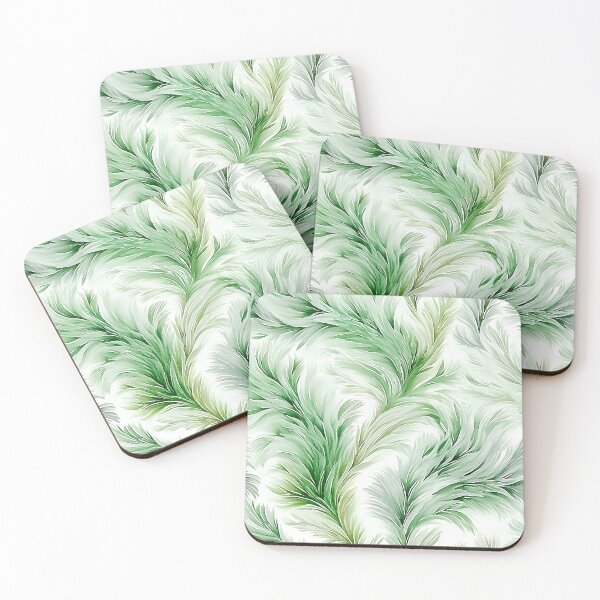Item preview, Sage Green Watercolor Feathery Leaves Abstract Pattern designed and sold by Nine Lives Studio.
