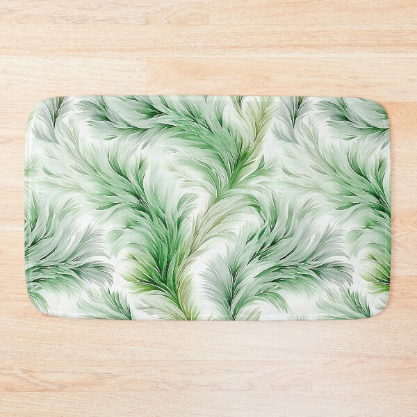 Item preview, Sage Green Watercolor Feathery Leaves Abstract Pattern designed and sold by Nine Lives Studio.