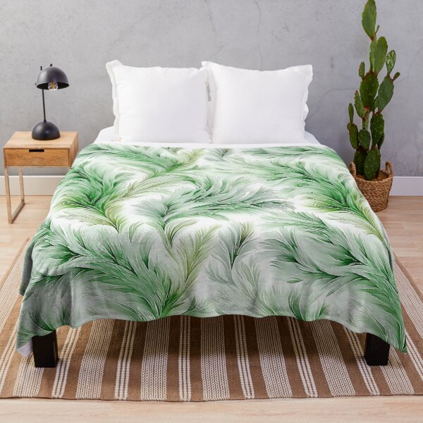Item preview, Sage Green Watercolor Feathery Leaves Abstract Pattern designed and sold by Nine Lives Studio.