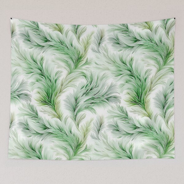 Item preview, Sage Green Watercolor Feathery Leaves Abstract Pattern designed and sold by Nine Lives Studio.