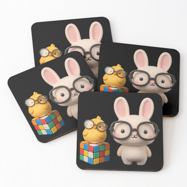 Item preview, Smart Chick and Bunny with Rubik’s Cube designed and sold by Agnisherl.