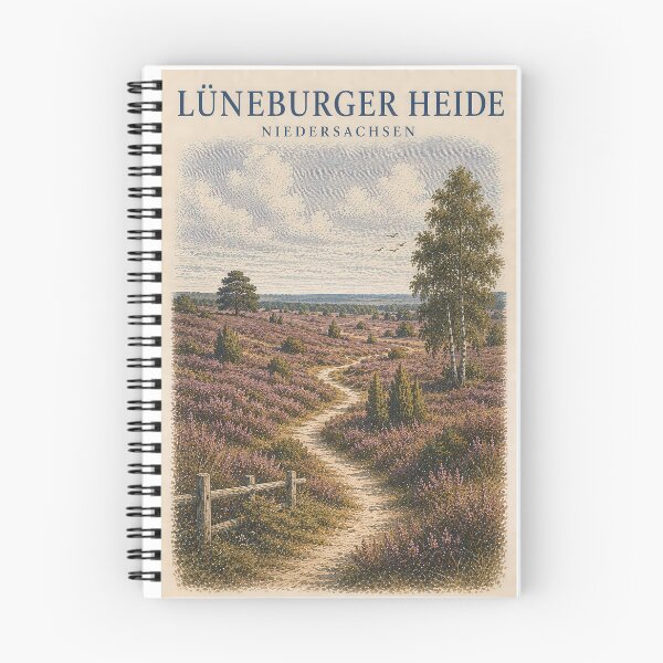 Item preview, Lüneburg Heath, Lower Saxony – Vintage Germany Travel Poster designed and sold by Earth Celebration Designs.