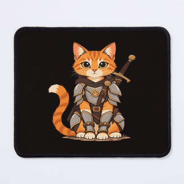 Item preview, Fantasy Cat Adventurer with Sword and Armor designed and sold by Valieri.