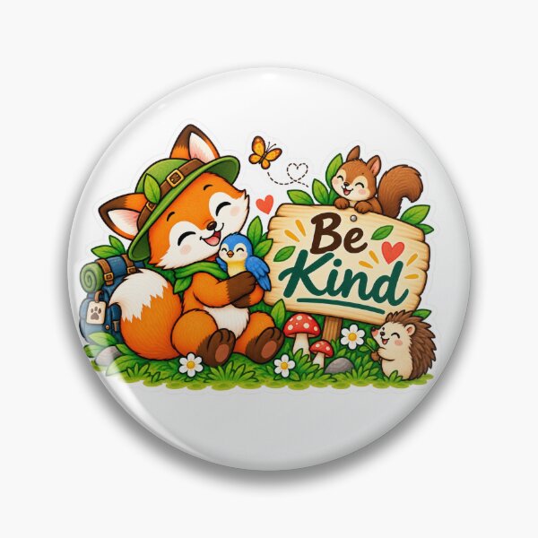 Item preview, Be Kind. Cute Fox Woodland Sticker designed and sold by MohamedAbozaid1.