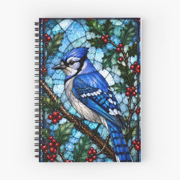Item preview, Stained Glass Blue Jay Bird Art Design designed and sold by Creativveworrld03.