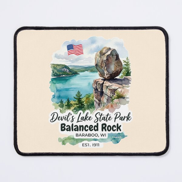 Item preview, Devil's Lake Watercolor Balanced Rock designed and sold by EvergreenPark - Tee Studio.