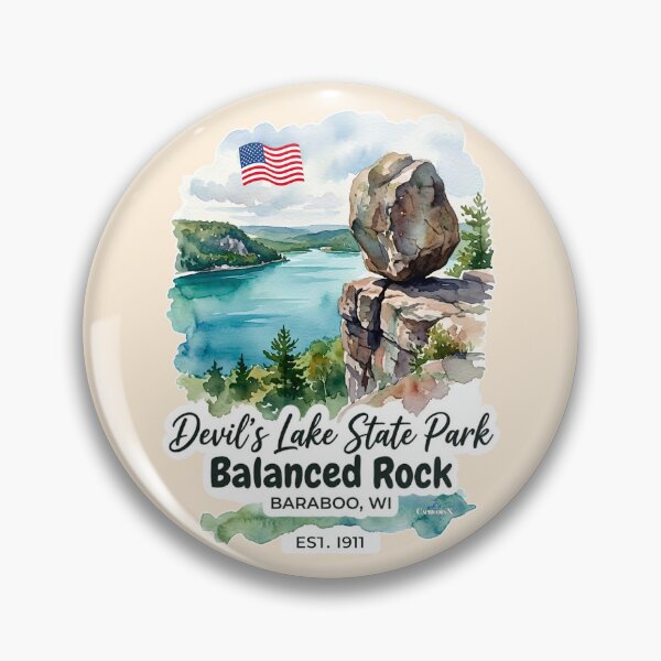 Item preview, Devil's Lake Watercolor Balanced Rock designed and sold by EvergreenPark - Tee Studio.