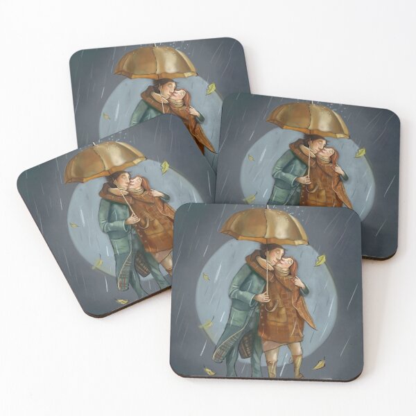 Item preview, Under One Umbrella – Romantic Rainy Day Couple Illustration designed and sold by jassoart.