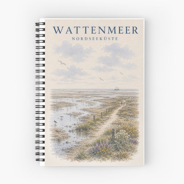 Item preview, Wadden Sea North Sea Coast – Vintage Germany Coastal Travel Poster designed and sold by Earth Celebration Designs.