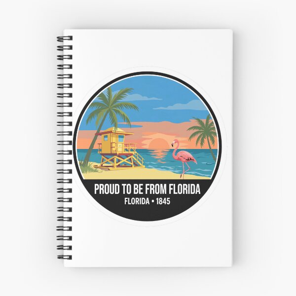 Item preview, Proud To Be From Florida Beach Palm Sunset Vintage Badge Sticker designed and sold by Tininai.