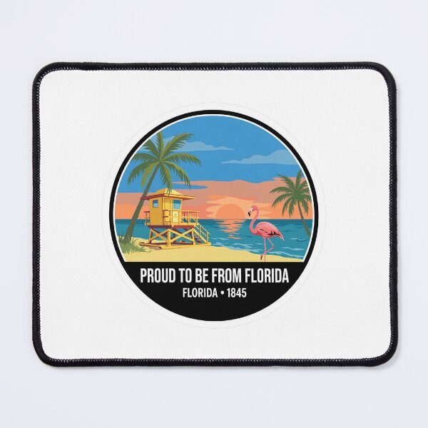Item preview, Proud To Be From Florida Beach Palm Sunset Vintage Badge Sticker designed and sold by Tininai.