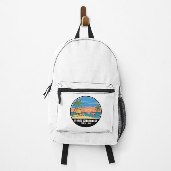 Item preview, Proud To Be From Florida Beach Palm Sunset Vintage Badge Sticker designed and sold by Tininai.