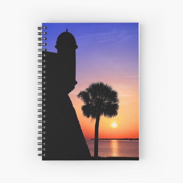 Silhouette Sunrise At Castillo De San Marcos In St. Augustine Spiral Notebook