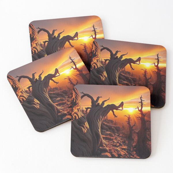 Item preview, Dramatic Sunset Ancient Trees Art designed and sold by IntelliMindDesigns.
