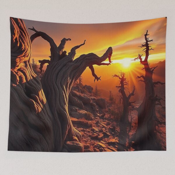 Item preview, Dramatic Sunset Ancient Trees Art designed and sold by IntelliMindDesigns.