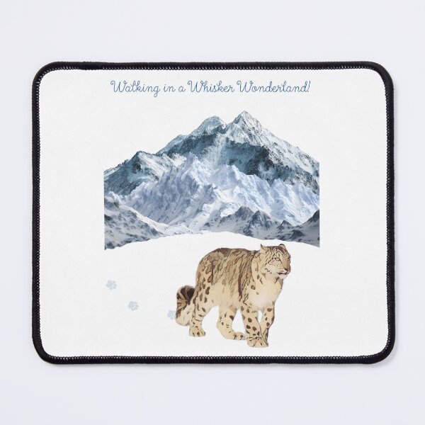 Item preview, Snow Leopard Walking in a Whisker Wonderland designed and sold by MYCatStuff.