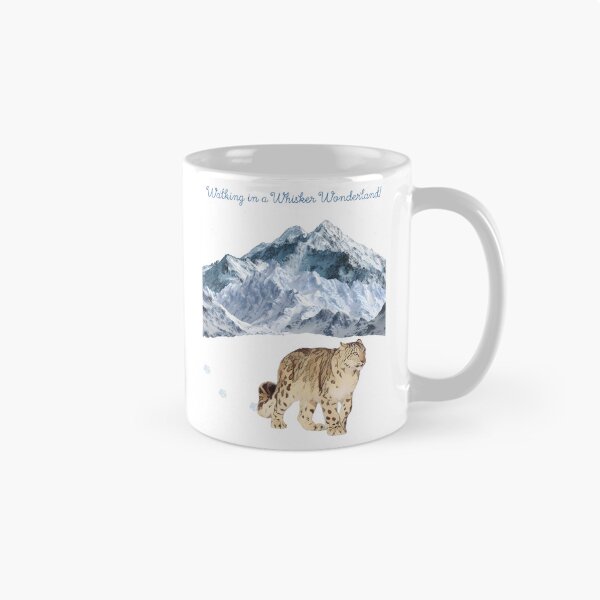 Item preview, Snow Leopard Walking in a Whisker Wonderland designed and sold by MYCatStuff.