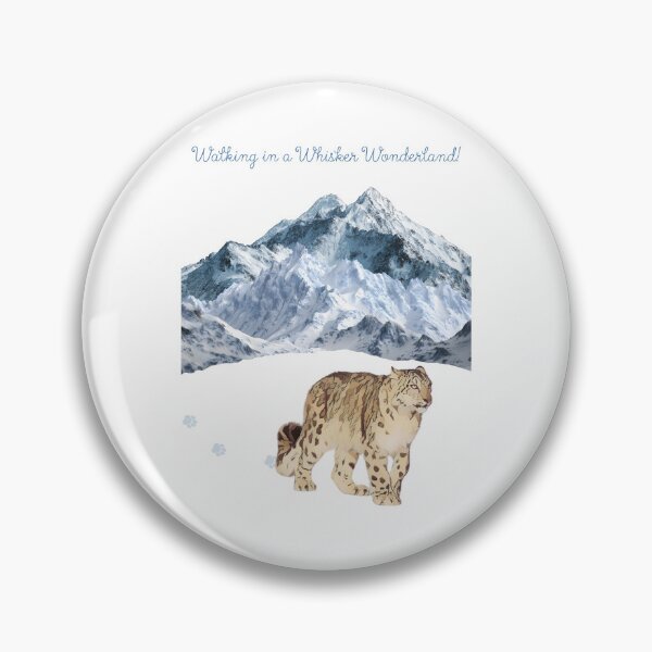 Item preview, Snow Leopard Walking in a Whisker Wonderland designed and sold by MYCatStuff.
