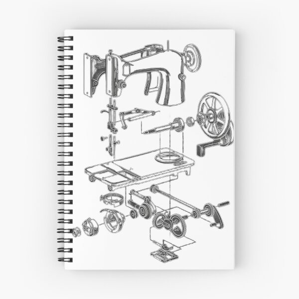 Item preview, Antique Sewing Machine Anatomy - Crafter Patent Sketch designed and sold by The Blueprint Archive.