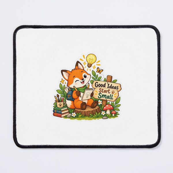 Item preview, Good Ideas Start Small Cute Creative Fox Sticker designed and sold by MohamedAbozaid1.