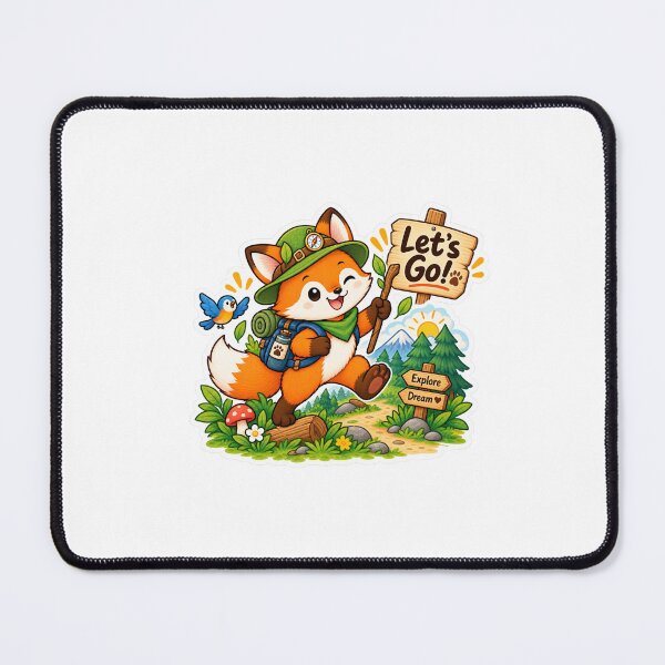 Item preview, Let’s Go! Cute Fox Adventure Sticker designed and sold by MohamedAbozaid1.
