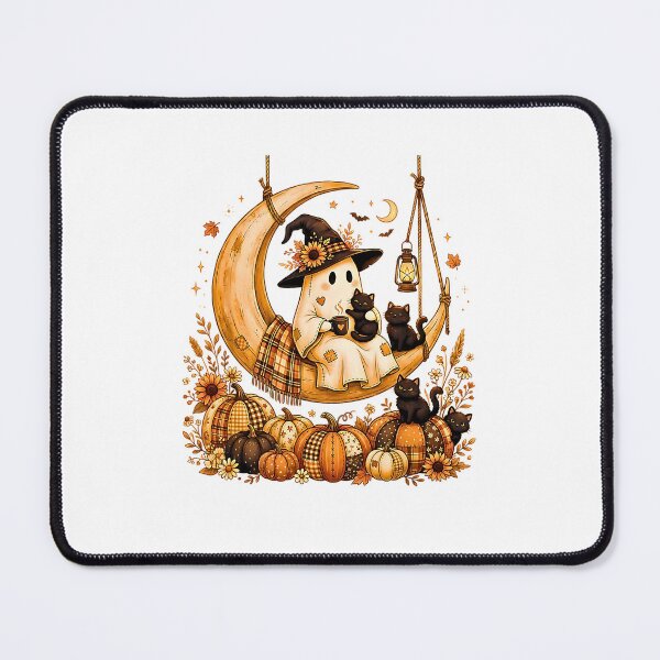 Item preview, Cute Halloween Ghost Black Cat Pumpkin Patchwork designed and sold by Rahamkshop.