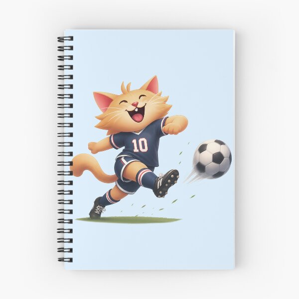 Item preview, Cute Cat Soccer Player Kicking Ball Cartoon designed and sold by Karamram Studio.