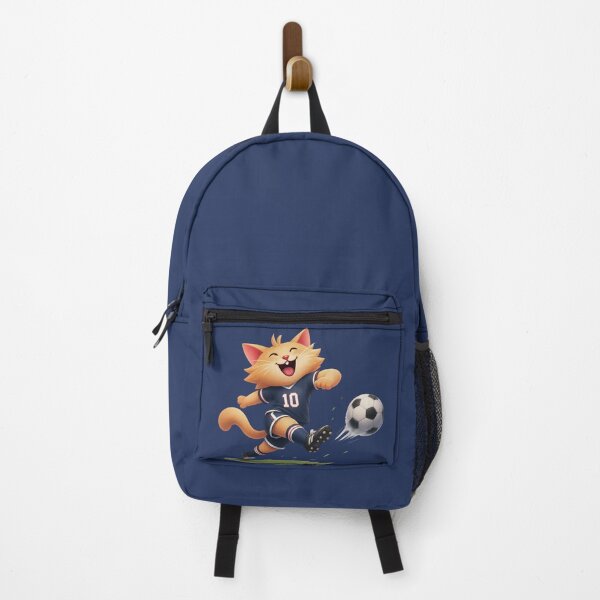 Item preview, Cute Cat Soccer Player Kicking Ball Cartoon designed and sold by Karamram Studio.