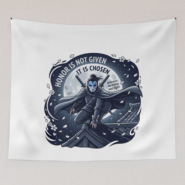 Item preview, Blue Masked Night Warrior Honor Eastern Fantasy Moon designed and sold by LunaMarkos.