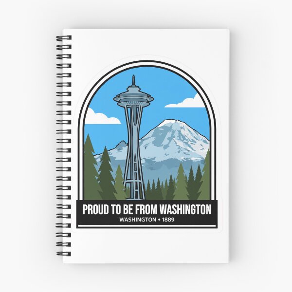 Item preview, Proud To Be From Washington Seattle Space Needle Mount Rainier Badge designed and sold by Tininai.