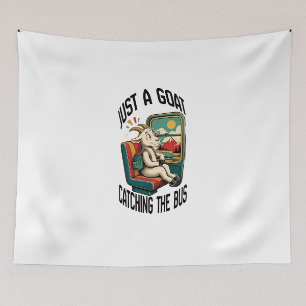 Item preview, Retro Aesthetic Bus Goat Vintage Cartoon Graphic (Light Colors) designed and sold by Liamsiartwork.