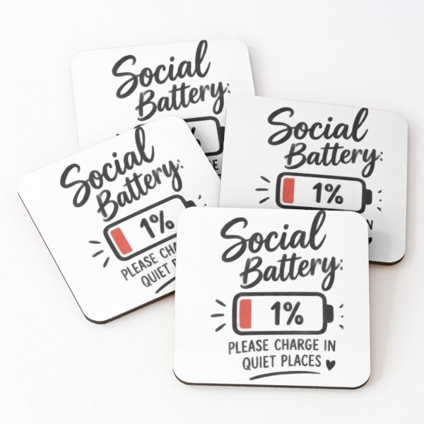 Item preview, Socail Battery 1 Percent Introvert Funny Low Battery designed and sold by LuxocaDesigns24.
