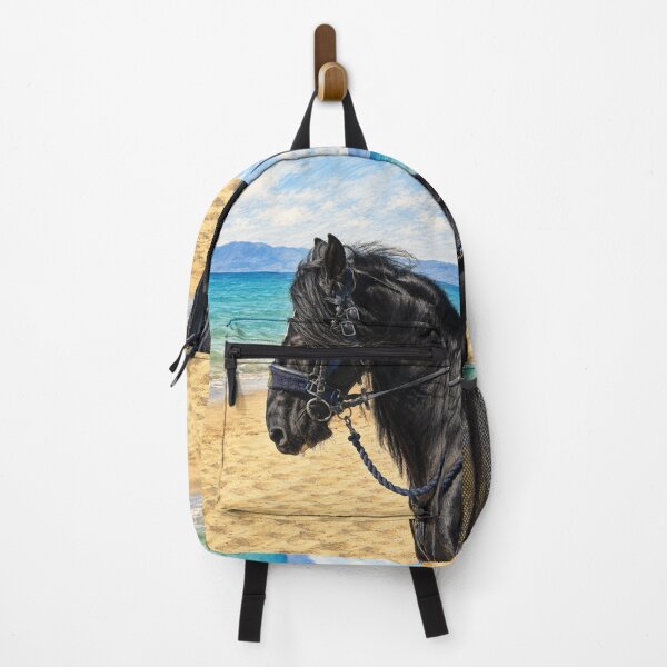 Item preview, Majestic Black Horse by the Turquoise Sea designed and sold by wiwiart.