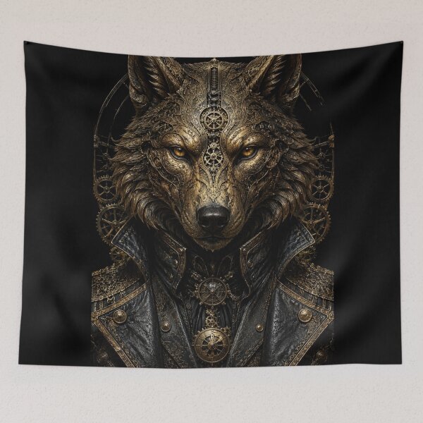 Item preview, The Brass Wolf – King of the Clockwork Wild designed and sold by NightshadeWolfs.