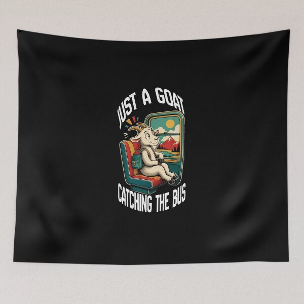 Item preview, Retro Aesthetic Bus Goat Vintage Cartoon Graphic (Dark Colors) designed and sold by Liamsiartwork.