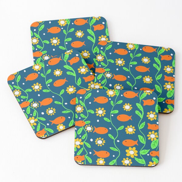 Item preview, Colorful Fish and Flowers Pattern designed and sold by Elaine M Hayward .
