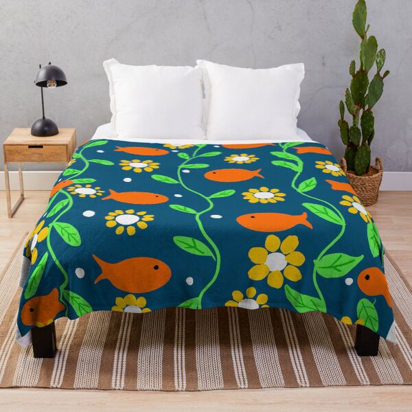 Item preview, Colorful Fish and Flowers Pattern designed and sold by Elaine M Hayward .