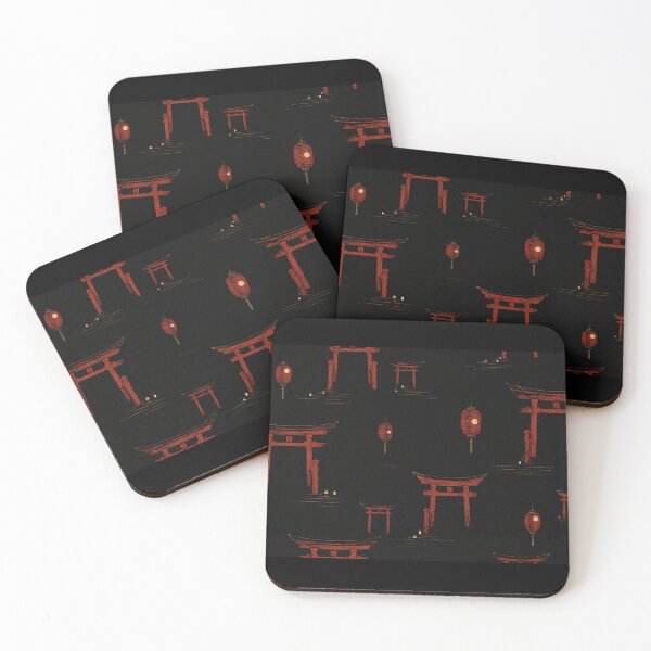 Item preview, Vermilion Gate Rhythm — Japanese Torii & Lantern Pattern designed and sold by OblivionRise.