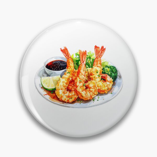 Item preview, Japanese Crispy Shrimp Tempura Watercolor designed and sold by BetweenForms.