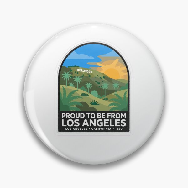 Item preview, Proud To Be From Los Angeles Hollywood Sign Palm Tree Vintage Badge designed and sold by Tininai.