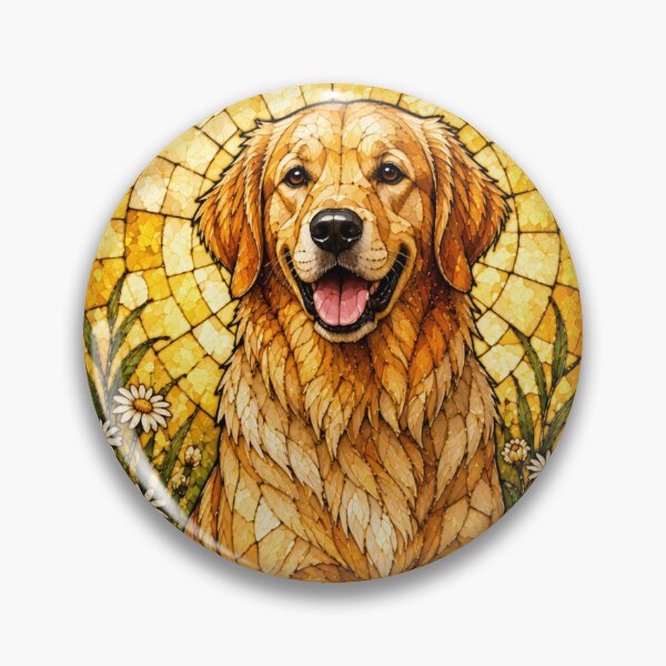 Item preview, Stained Glass Golden Retriever Dog Art Design designed and sold by Creativveworrld03.