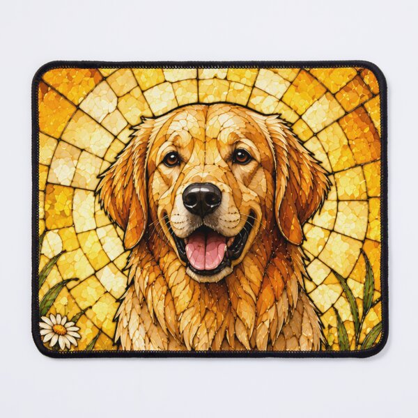 Item preview, Stained Glass Golden Retriever Dog Art Design designed and sold by Creativveworrld03.
