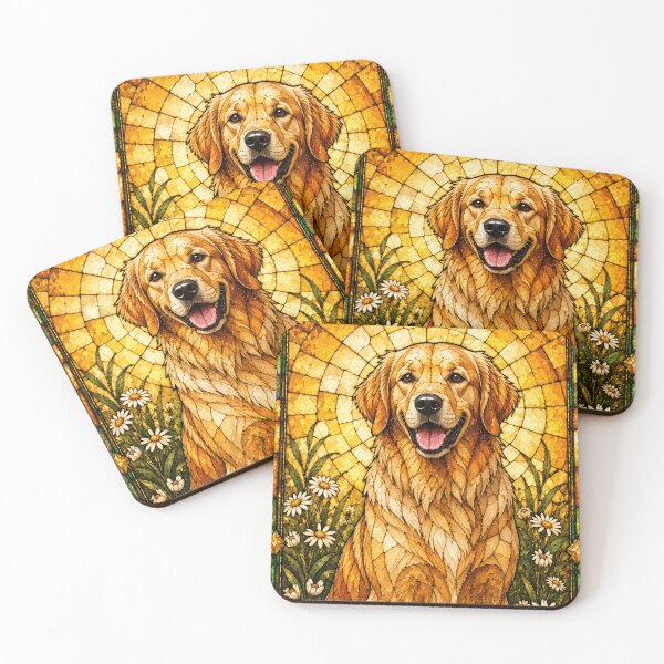 Item preview, Stained Glass Golden Retriever Dog Art Design designed and sold by Creativveworrld03.